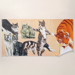 Toalla De Playa Cats Going to the Beach Beach Towel