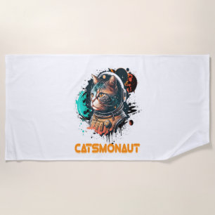 Toalla De Playa Catsmonauta Astronauta Gato O Gato Espacial