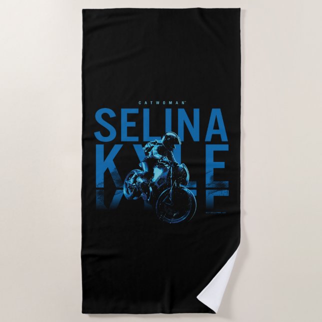 Toalla De Playa Catwoman Selina Kyle Motorcycle (Anverso)