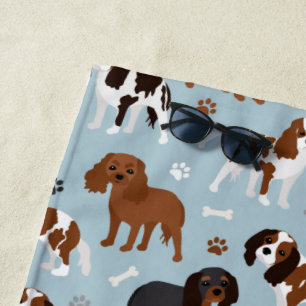 Toalla De Playa Cavalier King Charles Spaniel Paws and Bones