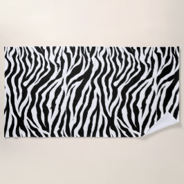 Toalla De Playa Cebra animal Black Safari Pattern