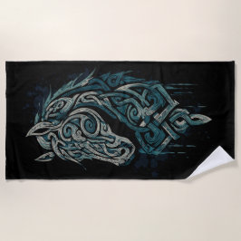 Toalla De Playa Celtic Horse Head – Viking Knot Design