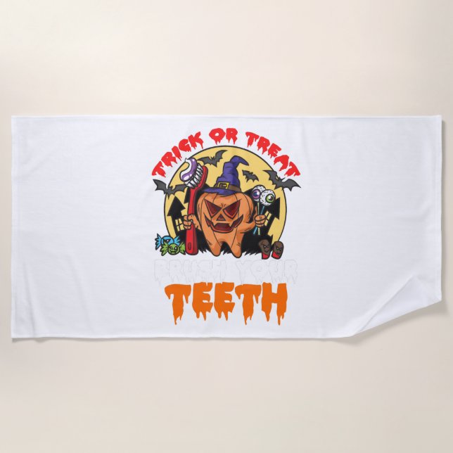 Toalla De Playa Cepillarse los dientes Diente Divertido Pun higién (Anverso)