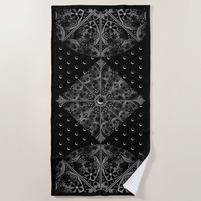 Toalla De Playa Ceramic Lace Black (Anverso)