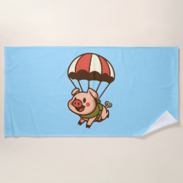 Toalla De Playa Cerdo paracaidista