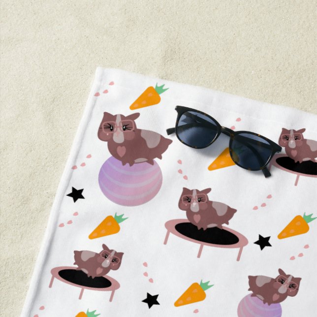 Toalla De Playa Cerdos de Guinea Cute ejerciendo (In situ)