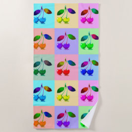 Toalla De Playa Cerezas en el estilo de arte pop