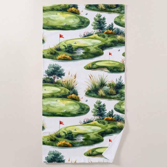 Toalla De Playa Césped de práctica de golf (Anverso)