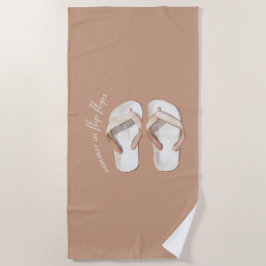 Toalla De Playa Chanclas de verano marrones crema