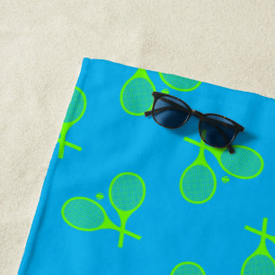 Toalla De Playa Chaquetas de tenis verde fluorescentes retro