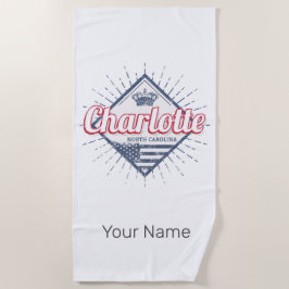 Toalla De Playa Charlotte City North Carolina Estados Unidos