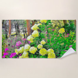 Toalla De Playa Chartreuse Green Limelight Hydrangea Garden