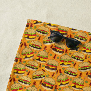 Toalla De Playa Cheeseburger de lujo