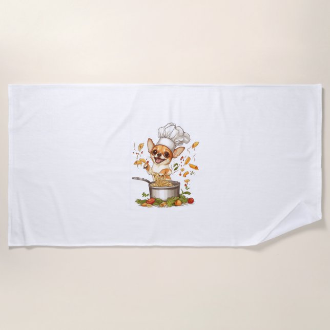 Toalla De Playa Chef Chihuahua � Culinary Dog Master (Anverso)
