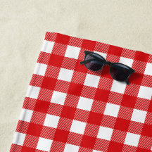 Cheques de búfalo rojos y blancos colocados