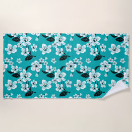 TOALLA DE PLAYA CHERRY BLOSSOM - SAKURA (VERDE AZULADO)