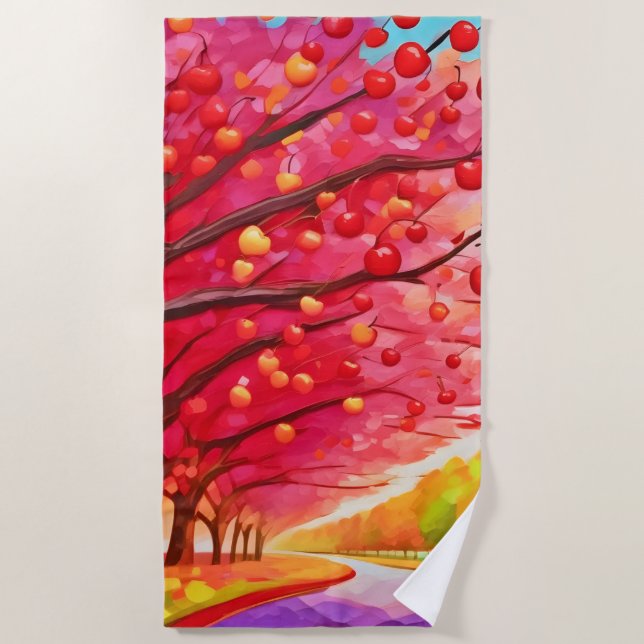 Toalla De Playa Cherry Tree Lane (Anverso)
