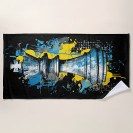 Toalla De Playa Chess King Graffiti Art – Urban Strategy Illustrat