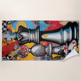 Toalla De Playa Chess King Pop Art Strategy Design