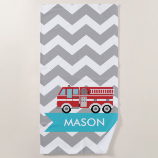 Toalla De Playa Chevron Verde azulado Gris personalizado