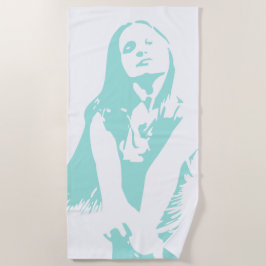 Toalla De Playa Chica de baile de color de moda Silhouette