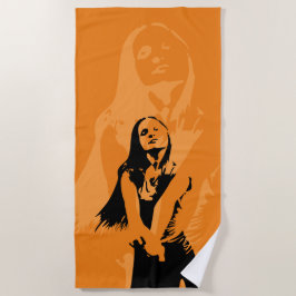 Toalla De Playa Chica de baile negro de moda Silhouette