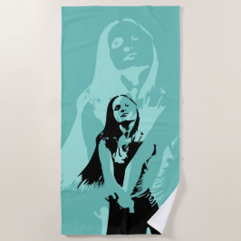 Toalla De Playa Chica de baile negro de moda Silhouette