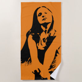Toalla De Playa Chica de baile negro de moda Silhouette