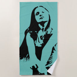 Toalla De Playa Chica de baile negro de moda Silhouette