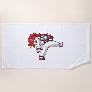 Toalla De Playa Chica de Karate Unicornio Taekwondo Jiu Jitsu MMA