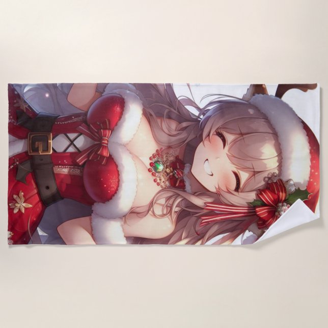 Toalla De Playa Chica de Navidades de anime (Anverso)