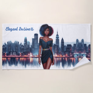 Toalla De Playa Chica de negocios Moda africana encantadora ciudad