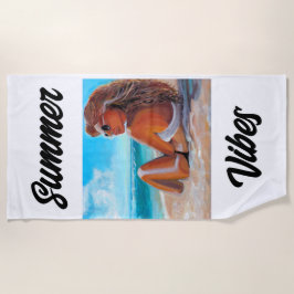 TOALLA DE PLAYA CHICA DE PINTURA ÚNICO SITUADO EN