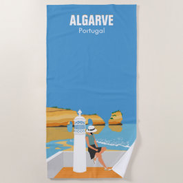 Toalla De Playa Chica de playa de Algarve estilo vintage