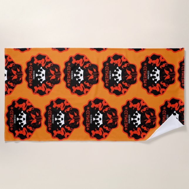 Toalla De Playa Chica Mermaid Princess (Anverso)