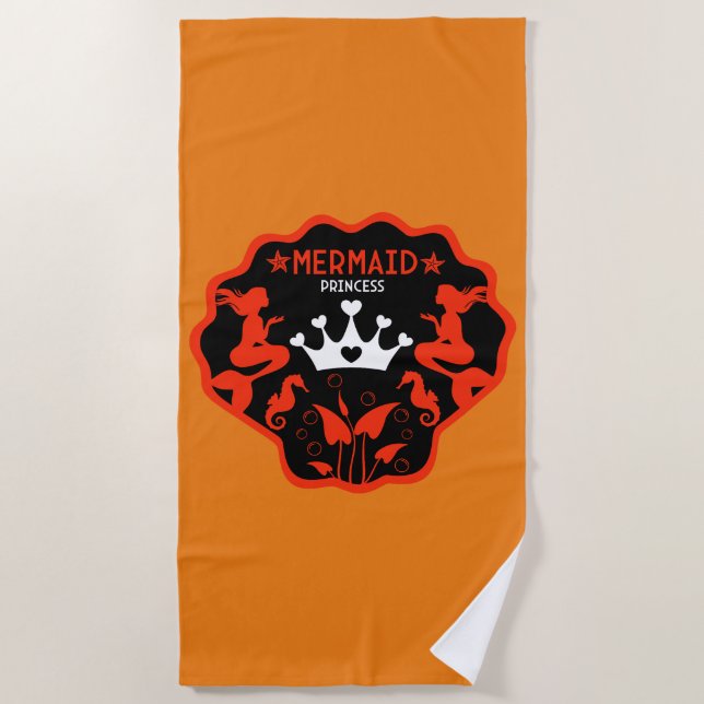 Toalla De Playa Chica Mermaid Princess (Anverso)