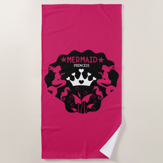 Toalla De Playa Chica Mermaid Princess (Anverso)