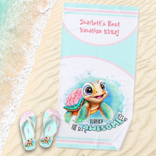 Toalla De Playa Chica personalizado de vacaciones de verano de tor