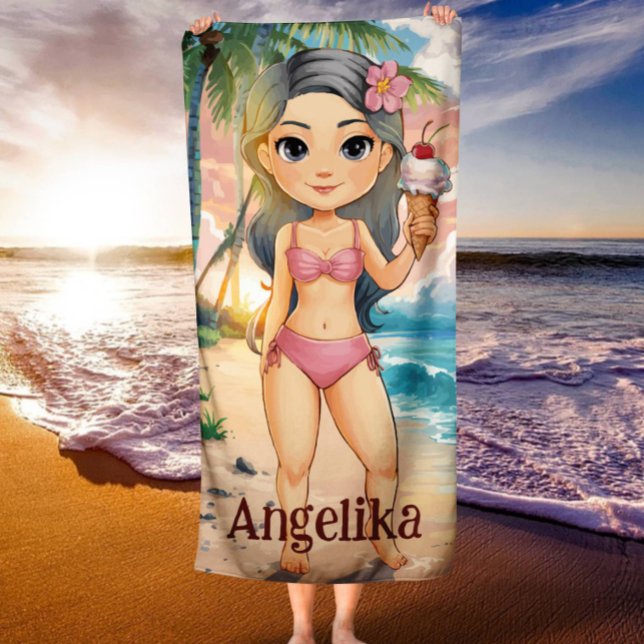 Toalla De Playa Chica Tropical Personalizado (Subido por el creador)