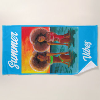 TOALLA DE PLAYA CHICAS DE BEACH TOWEL RETRO BEACH SUNSET