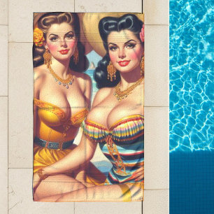 Toalla De Playa Chicas de belleza Beach Vintage