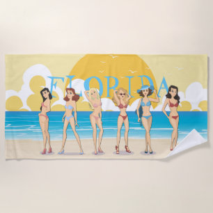 Toalla De Playa Chicas de Bikini en Florida Beach