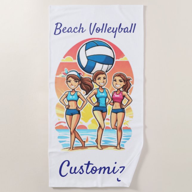 Toalla De Playa Chicas de voleibol de playa Thunder_Cove (Anverso)