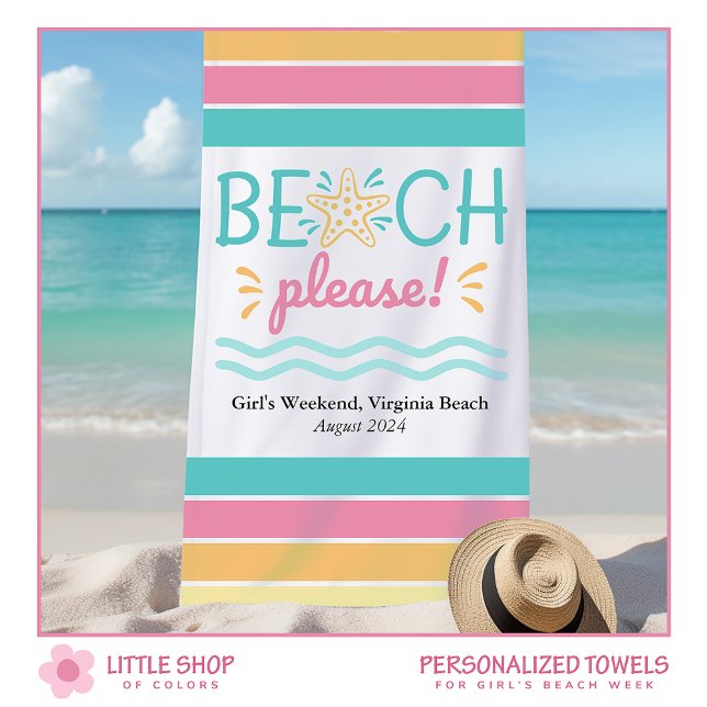 Toalla De Playa Chicas personalizados playa de fin de semana, por  (Subido por el creador)