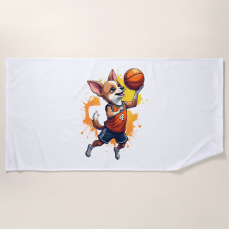 Toalla De Playa Chihuahua  Basketball  Player  Sport  Dunk  Copy