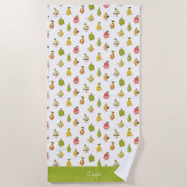 Toalla De Playa Children's pattern of fun pears