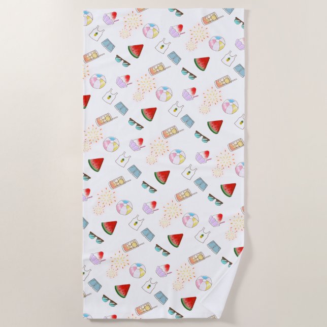 Toalla De Playa Chimeneas de hielo de verano en la playa japonesa  (Anverso)