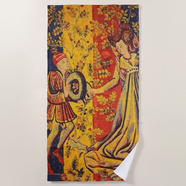 Toalla De Playa Chinoiserie italiana de estilo mediterráneo de col (Anverso)