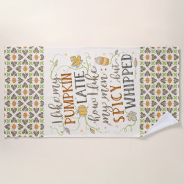 Toalla De Playa Chiste divertido de Latte de la especia de la