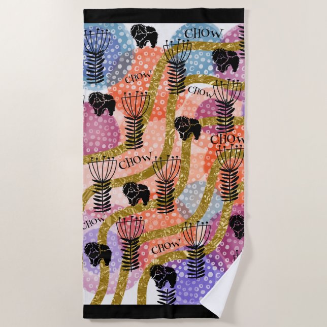 TOALLA DE PLAYA CHOW CHOW RETRO (Anverso)